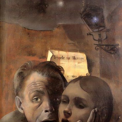 Felix Nussbaum. Fear (Self-Portrait with His Niece Marianne), 1941