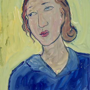 A gouache painting of Charlotte Salomon